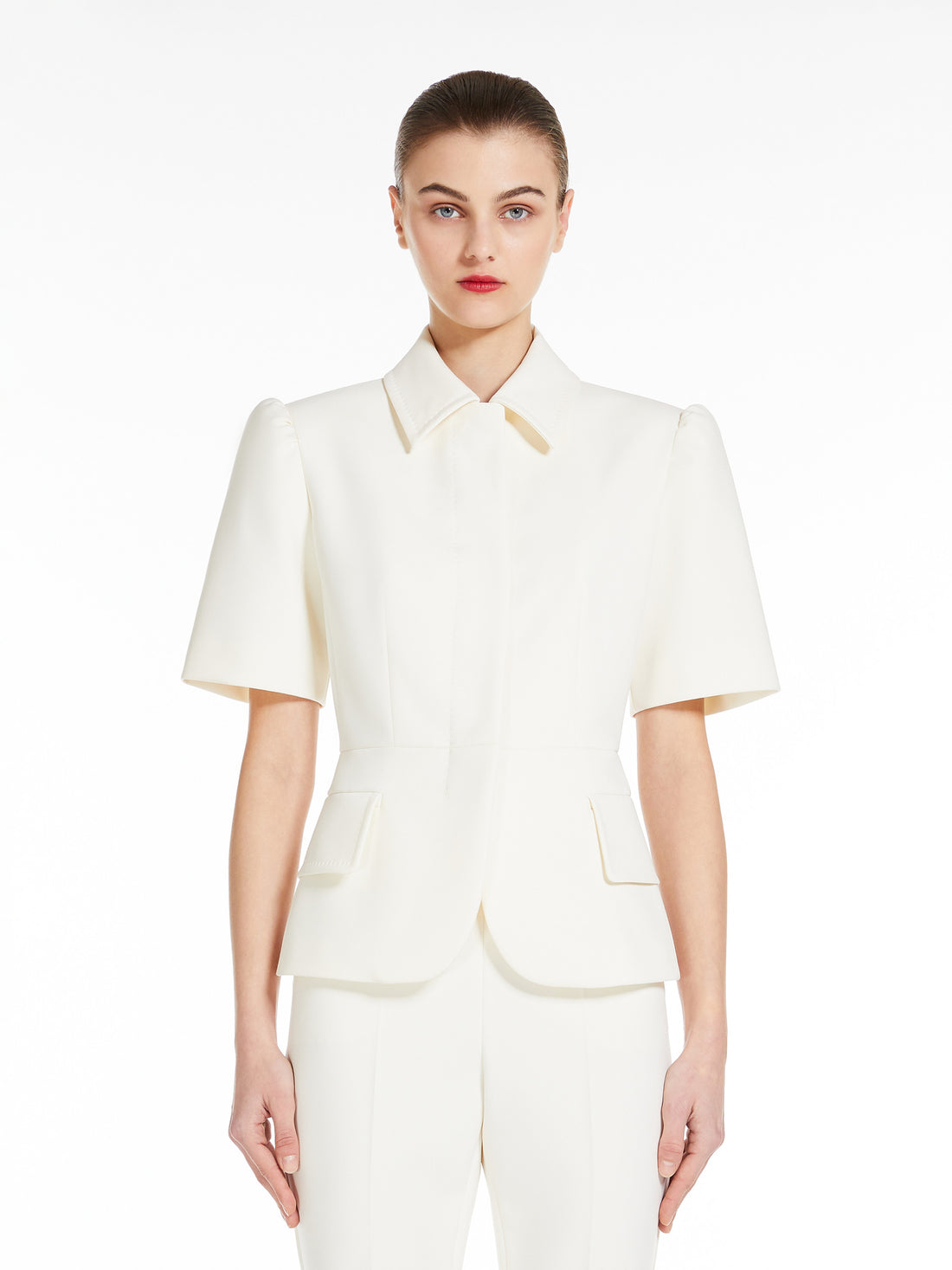 Giacca aderente in sablé stretch