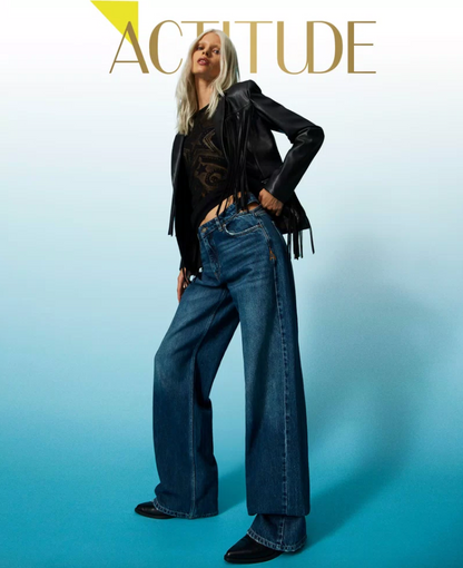 Jeans wide leg con cut-out